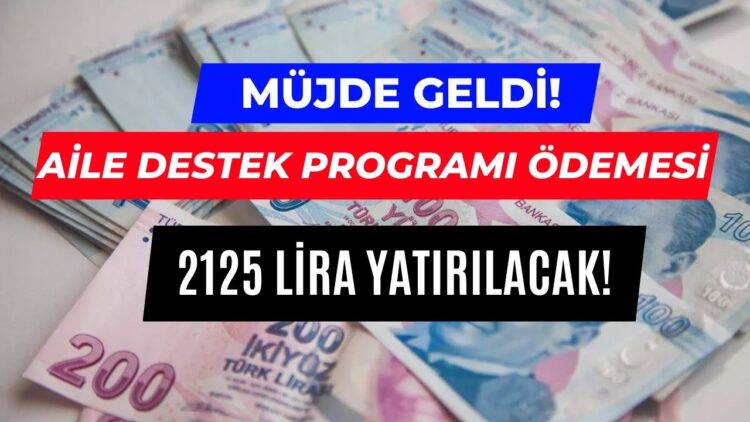 Ekim Ayı Aile Destek Parası! Ekim Ayında 2125 Lira Ödeme Yatacak