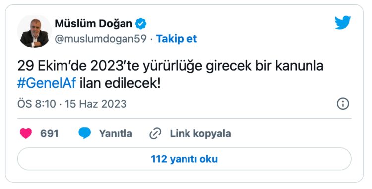 Eski Bakan 29 Ekim’de Genel Af İlan Edileceğini İddia Etti