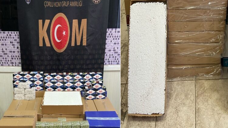 Tekirdağ’da Bir Otomobilde 405 Bin Makaron Ele Geçirildi