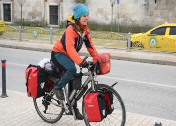 Avrupa turuna çıkan 4 Fransız bisikletli Edirne’ye ulaştı haberi
