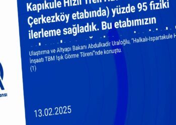 Bakan Uraloğlu, Halkalı-Ispartakule Demiryolu Hattı Işık Görme Töreni’nde konuştu: haberi