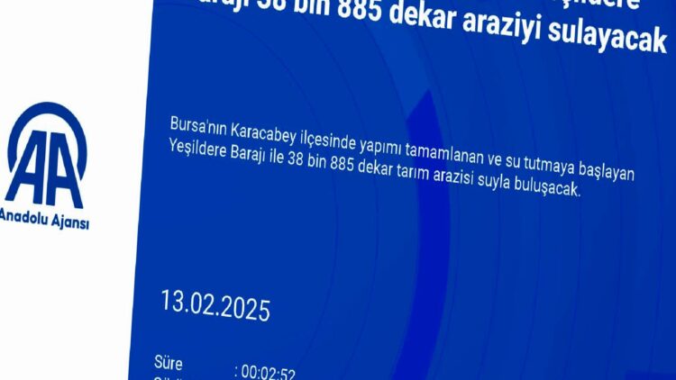 Bursa’da yapımı tamamlanan Yeşildere Barajı 38 bin 885 dekar araziyi sulayacak haberi