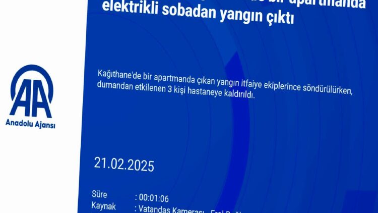 Kağıthane’de bir apartmanda elektrikli sobadan yangın çıktı haberi