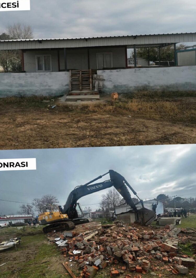 Edirne İl Özel İdaresi kaçak 20 yapıyı yıktı haberi