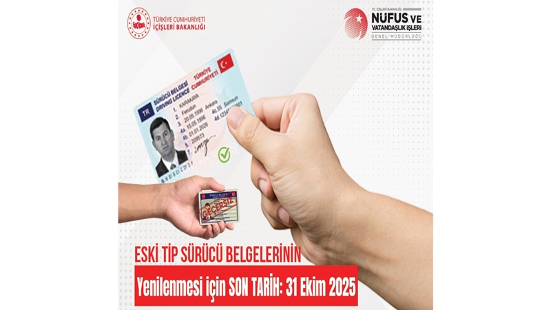 Eski Tip Sürücü Belgelerini Yenilemek İçin Son Gün Yaklaşıyor
