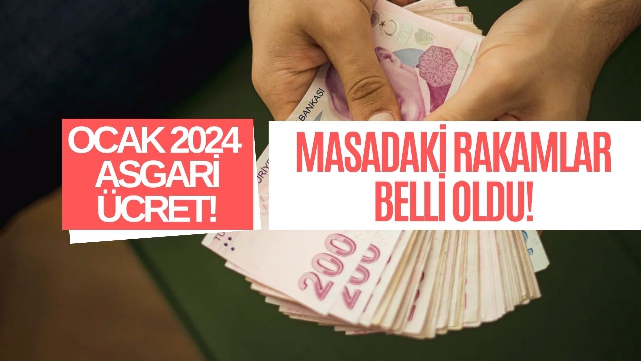 2024 asgari Ücreti İçin masada İki rakam var ocak 2024 asgari Ücret hesaplaması