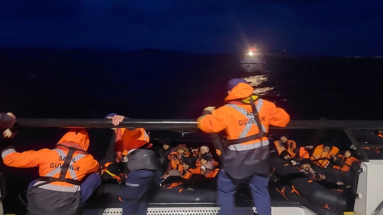 45 göçmen ayvalık sularında kurtarıldı