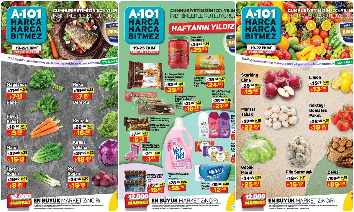 a101den manav reyonunda 33 Çılgın hafta sonu İndirimi Ürünler bu tarihlerde raflarda