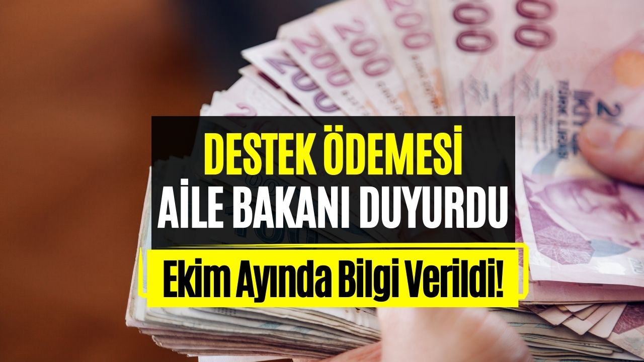 aile ve sosyal hizmetler bakanlığından ekim ayı müjdesi 6 milyon 205 bin tl destek Ödemesi verilecek