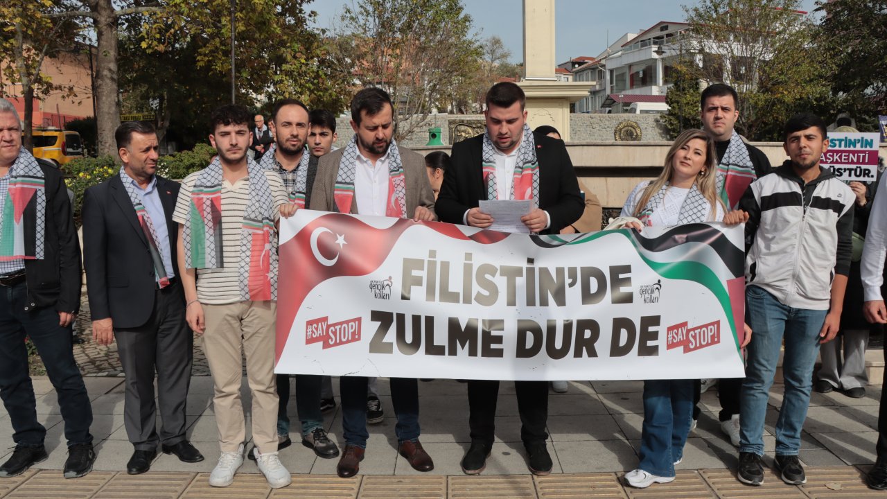 ak parti gençlik kolları filistinde zulme dur de diyor
