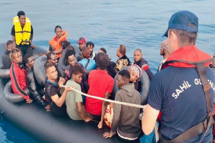 aydın açıklarında 134 düzensiz göçmen kurtarıldı