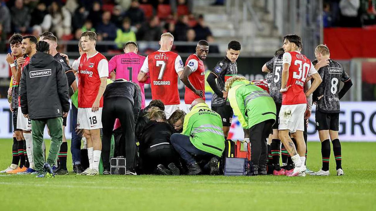 az alkmaar -nec nijmegen maçında korkutan anlar