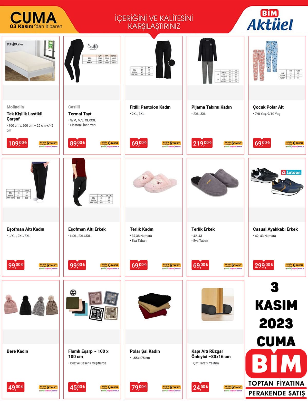 BİM 3 Kasım 2023 Kataloğu