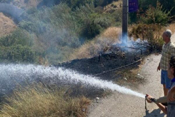 Bodrum’da yangını fark edip söndürdüler