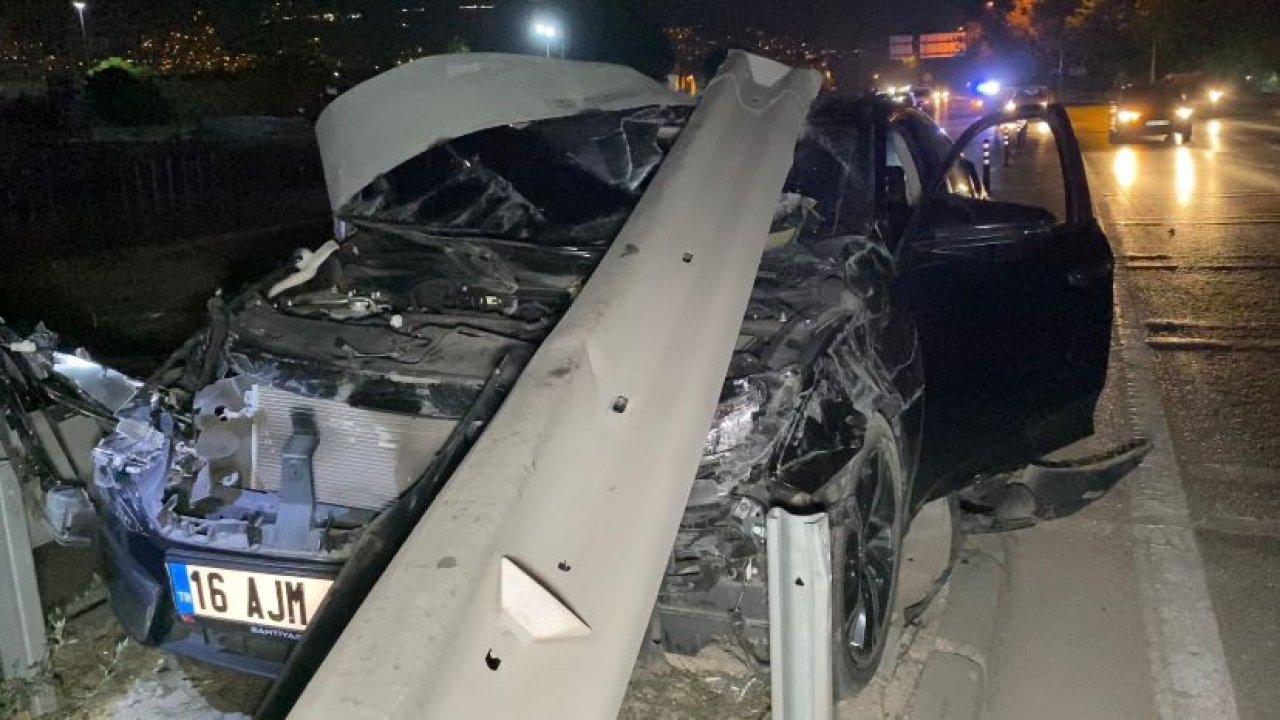 bursada bariyere Çarpıp kaçan sürücü aranıyor