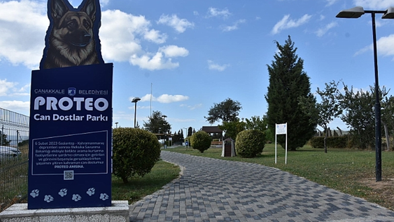Çanakkalede proteo onuruna açılan can dostlar parkı açıldı
