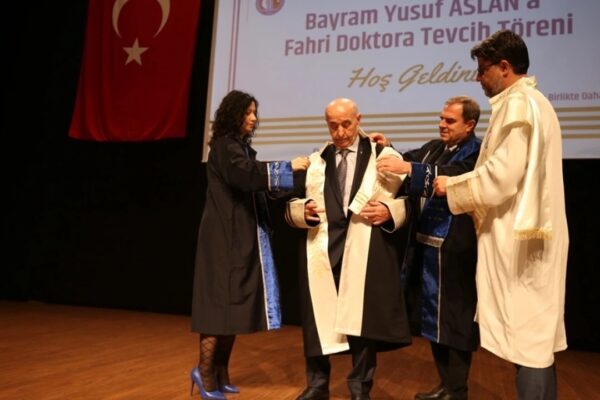 ÇOMÜ Bayram Yusuf Aslan’a “Fahri Doktora” Unvanı Verdi