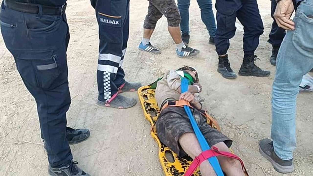 Çorluda maden sahasında düşen fransız turist hastaneye kaldırıldı