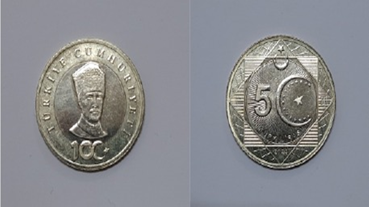 cumhuriyetinin 100 yılına Özel 5 tl madeni para tedavüle giriş yapıyor