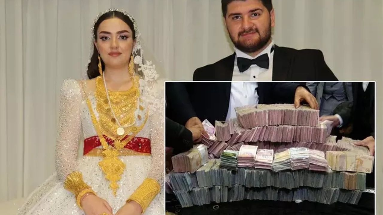 düğün töreninde 6 saat takı takıldı 12 kişi paraları saydı
