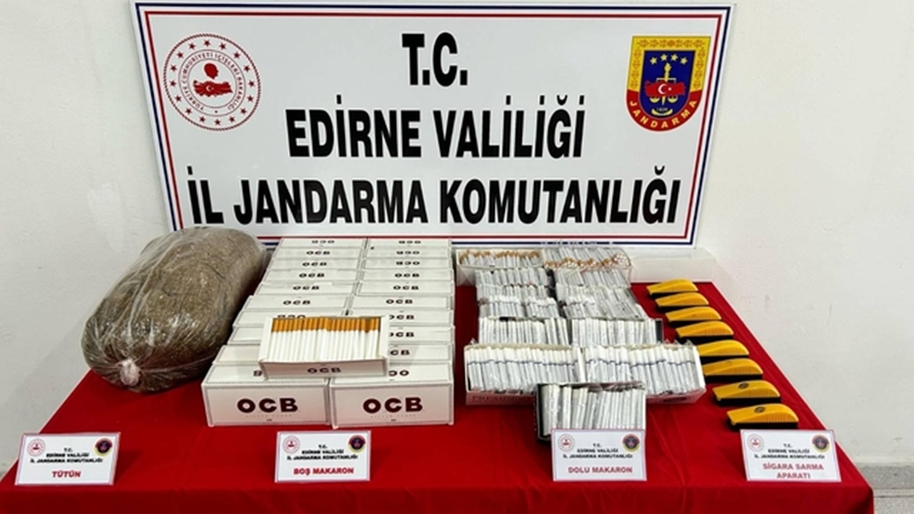 edirnede Çok sayıda gümrük kaçağı tütün ele geçirildi