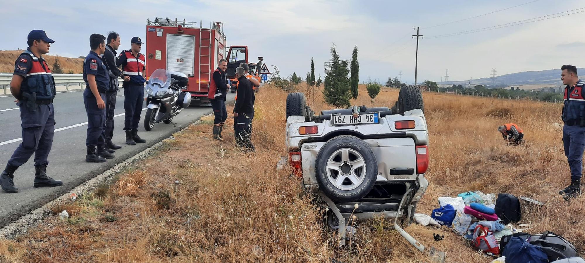 geliboluda bariyere çarpan arabanın şoförü yaralandı
