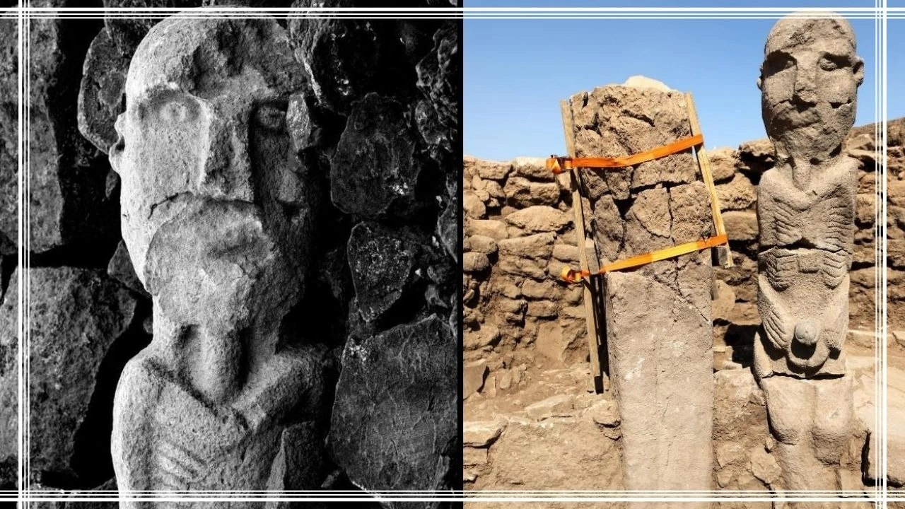 göbeklitepede benzerine rastlanılmamış boyalı heykel bulundu
