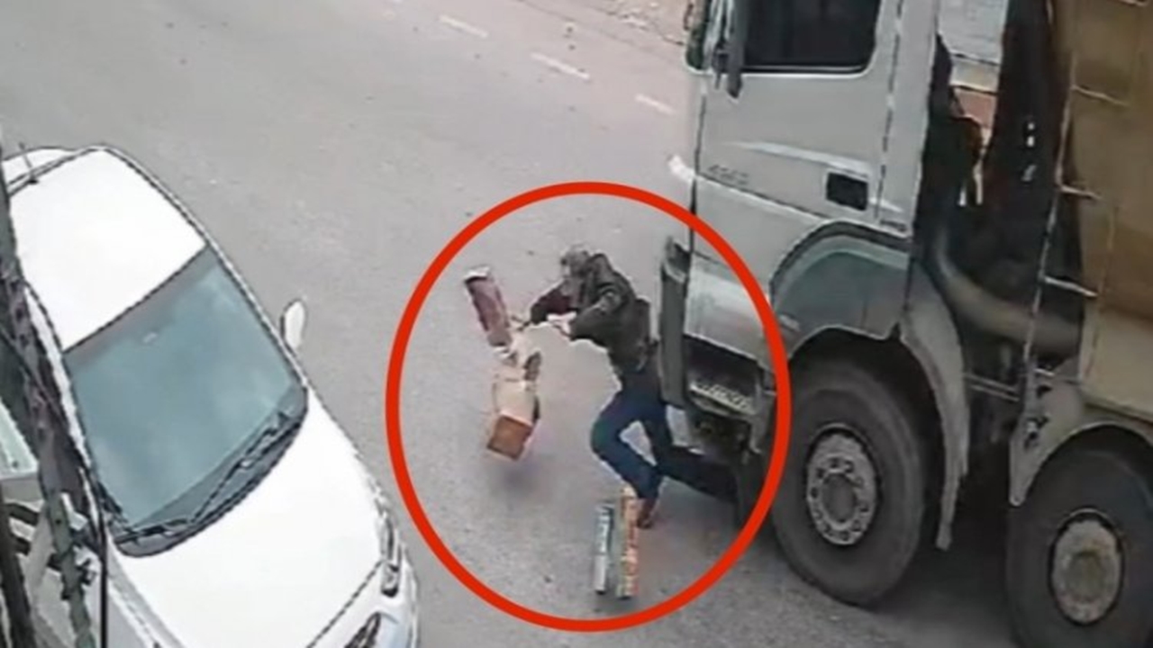 hafriyat kamyonunun Çarptığı kişi yaralandı