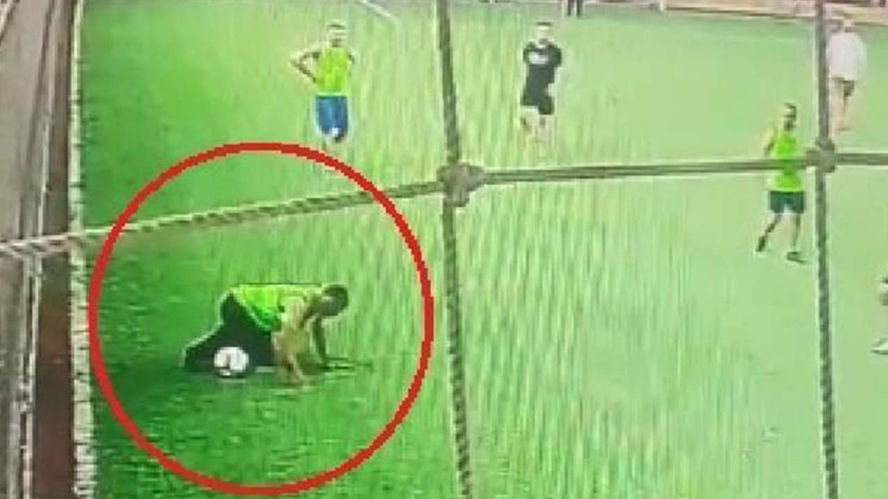 halı saha maçı sonu oldu kalp krizi geçirip yere yığıldı