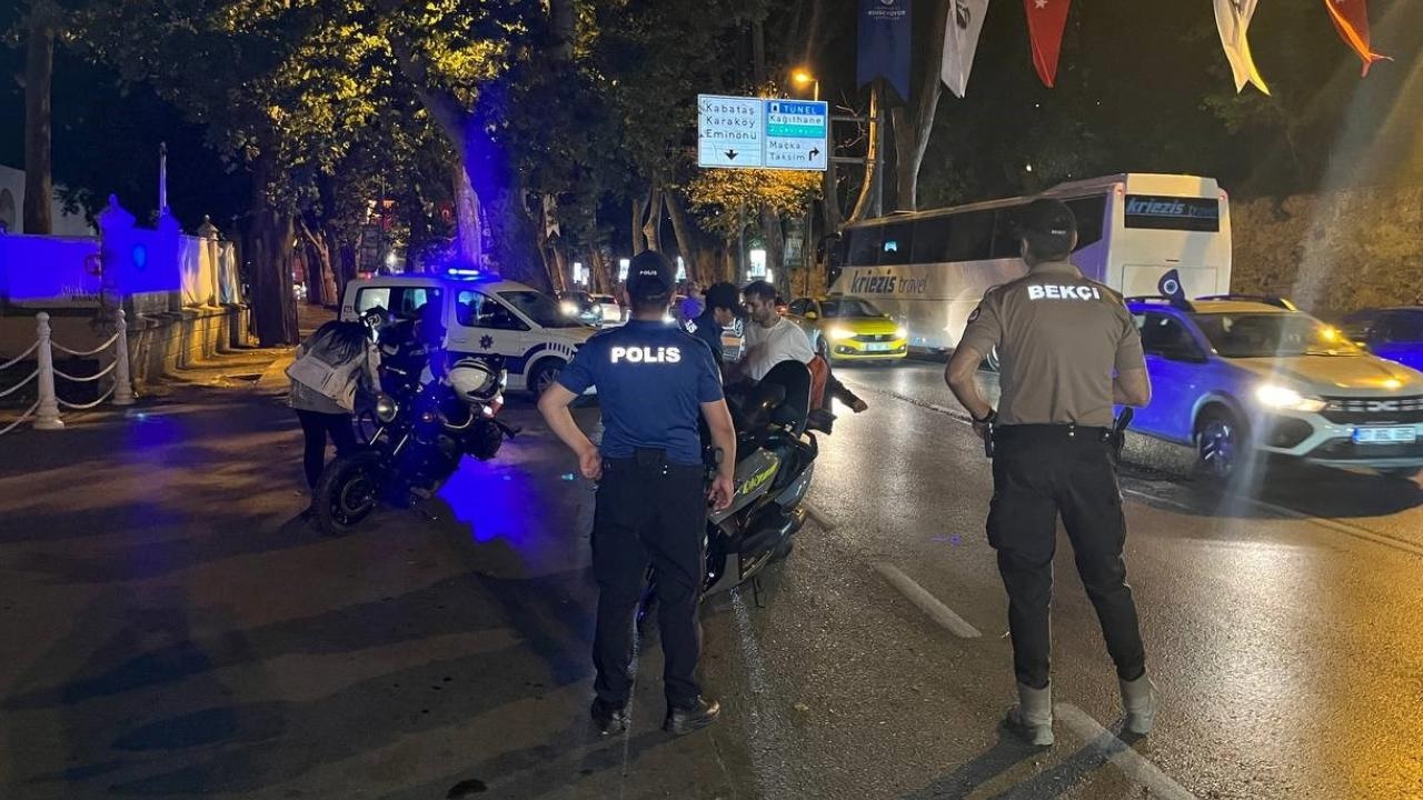 İstanbulda polis ekiplerinden motosiklet denetimi