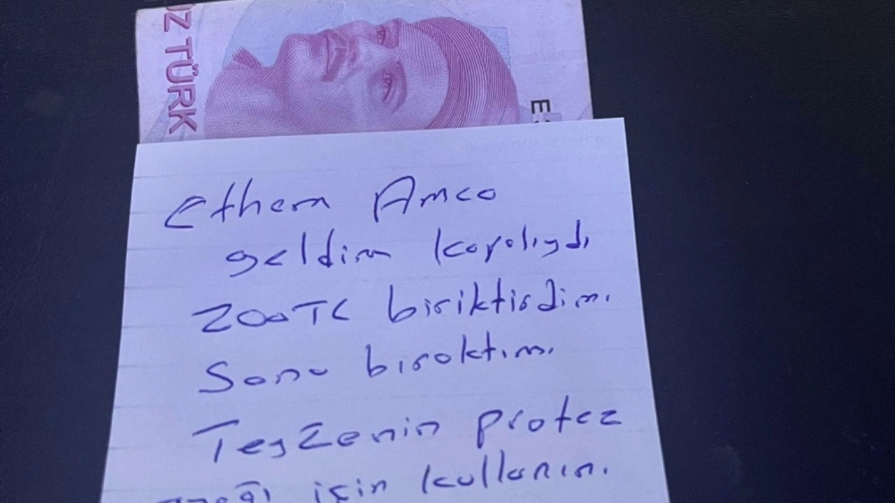 kapıya sıkıştırılan para ve not duygulandırdı