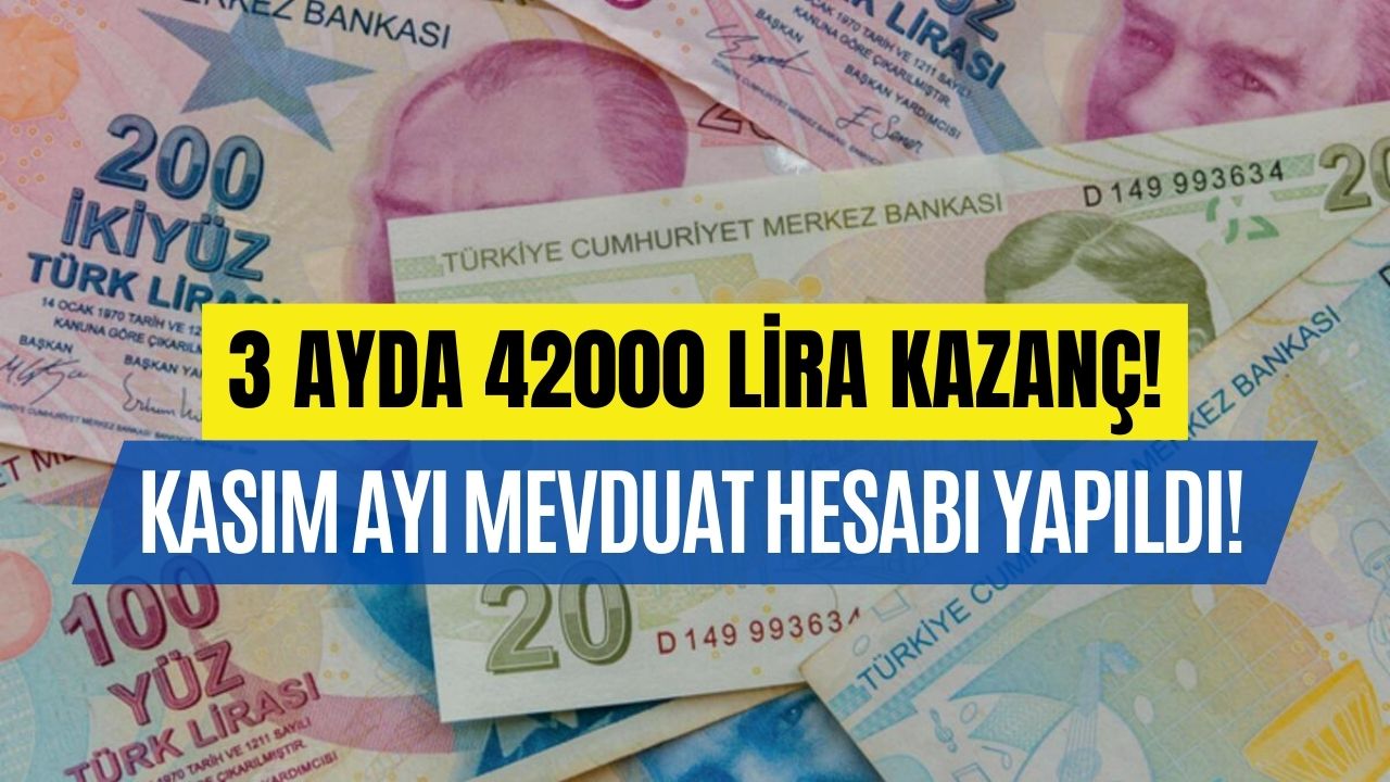 kasım ayı mevduatı ekimi Çoktan solladı 400000 lirasını yatırana 42000 tl mevduat kazancı