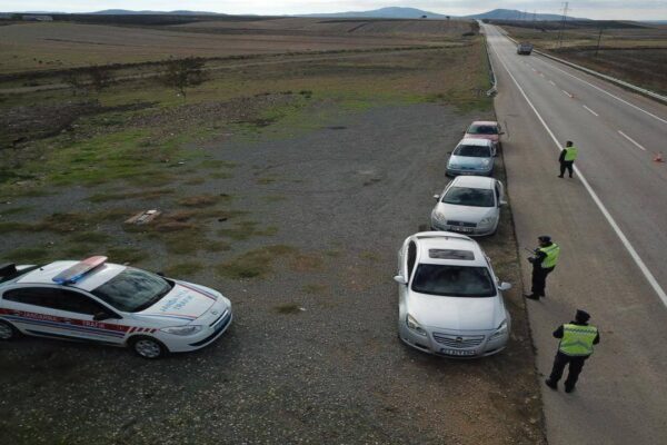Keşan – Enez Yolunda Dron Destekli Denetim Yaptı