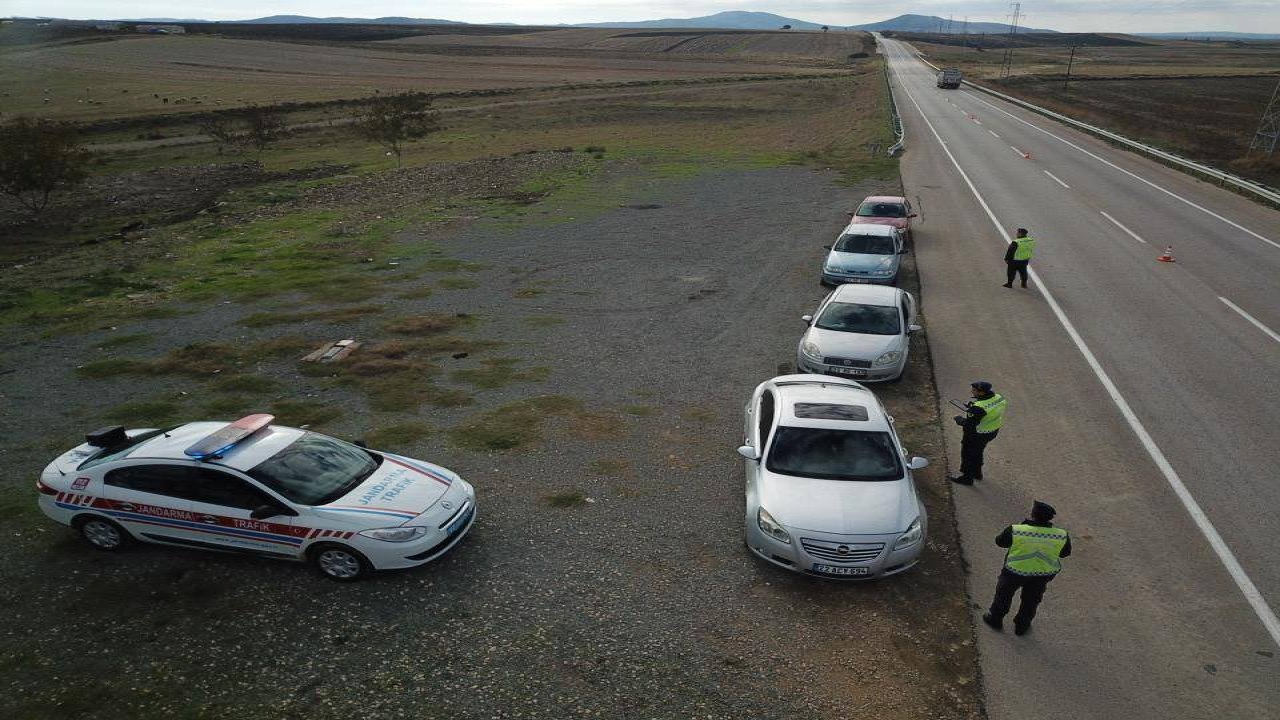 keşan - enez yolunda dron destekli denetim yaptı