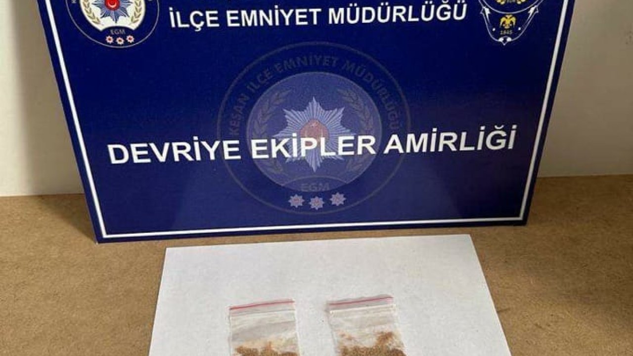 keşanda uyuşturucu İle yakalanan 2 Şüpheli gözaltına alındı