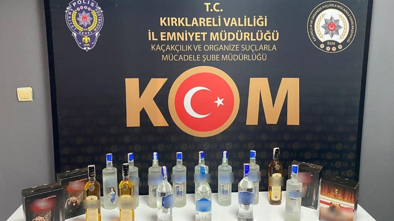 kırklarelinde kaçak İçki operasyonu 98 Şişe ele geçirildi