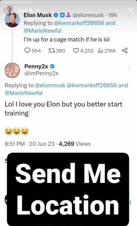 Mark Zuckerberg ve Elon Musk Arasında Kafes Dövüşü Meydan Okuması