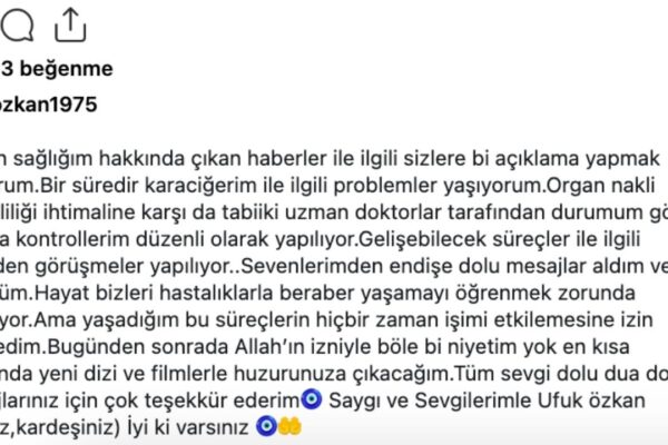 Organ Nakli Haberleri Sonrası Ufuk Özkan’dan Duygulandıran Açıklama