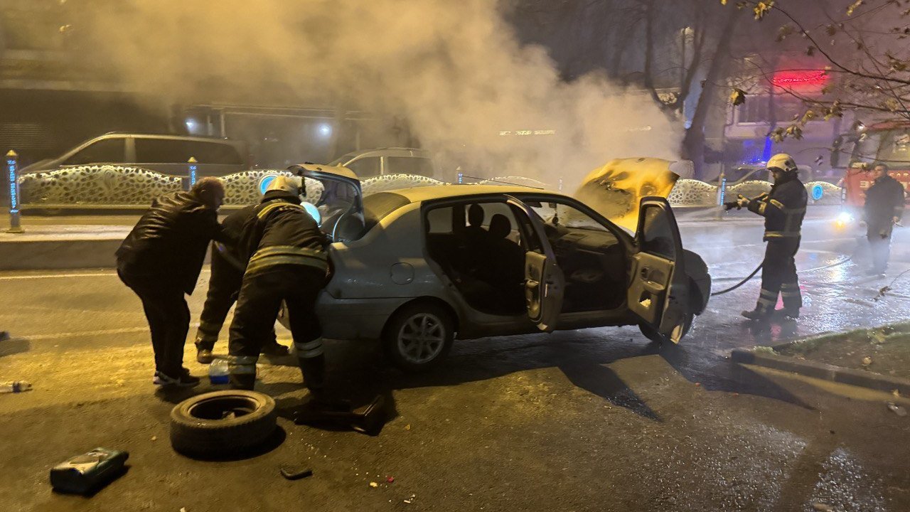 otomobilde yangın Çıktı