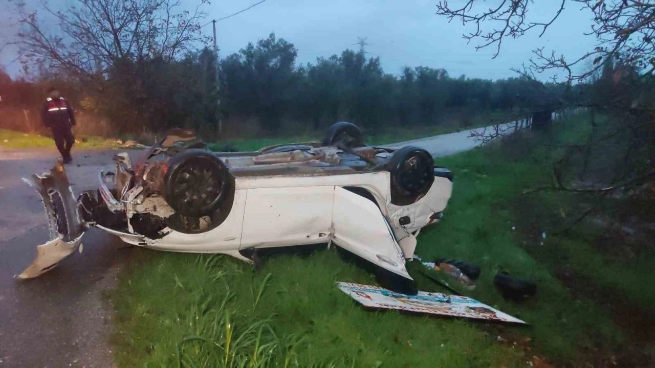otomobilin taklama atması sonucu sürcüsü yaralandı