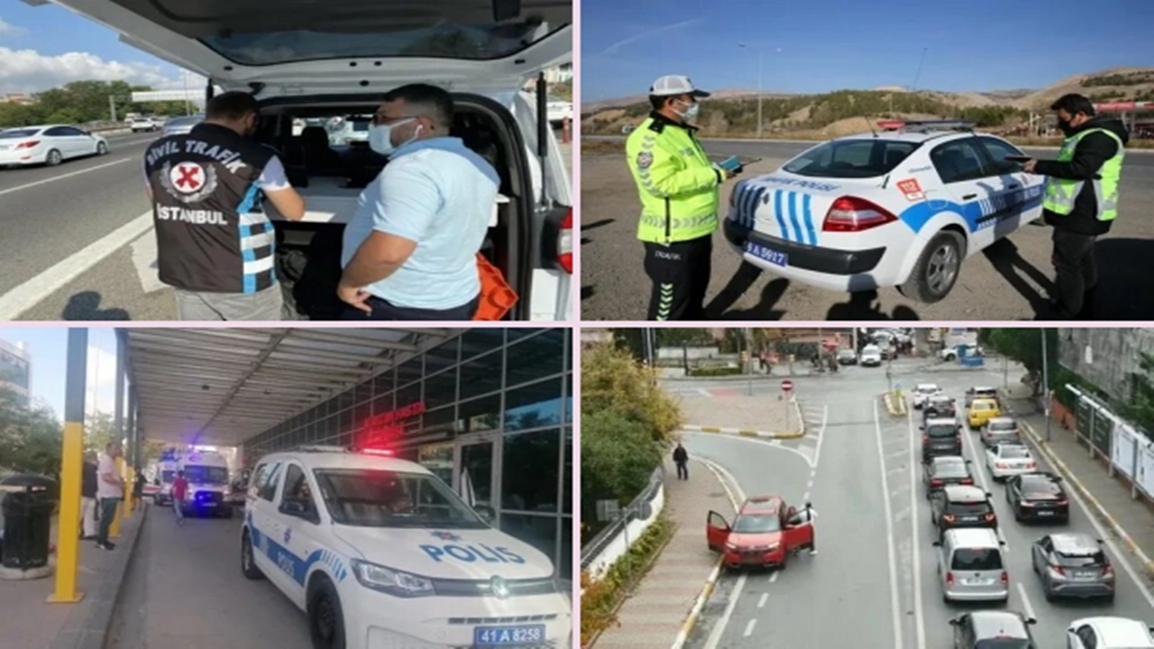 polis ekiplerinden trafik denetimi