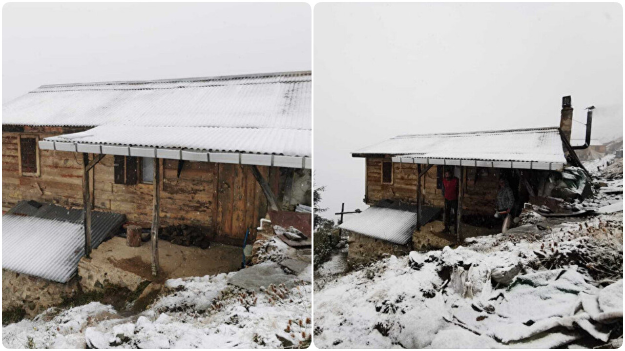 Rize’de Yaylara Kar Yağdı! Huser Yaylası Bembeyaz Oldu