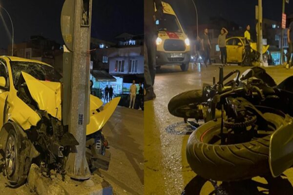 Taksi İle Motosiklet Çarpıştı: 6 Yaralı