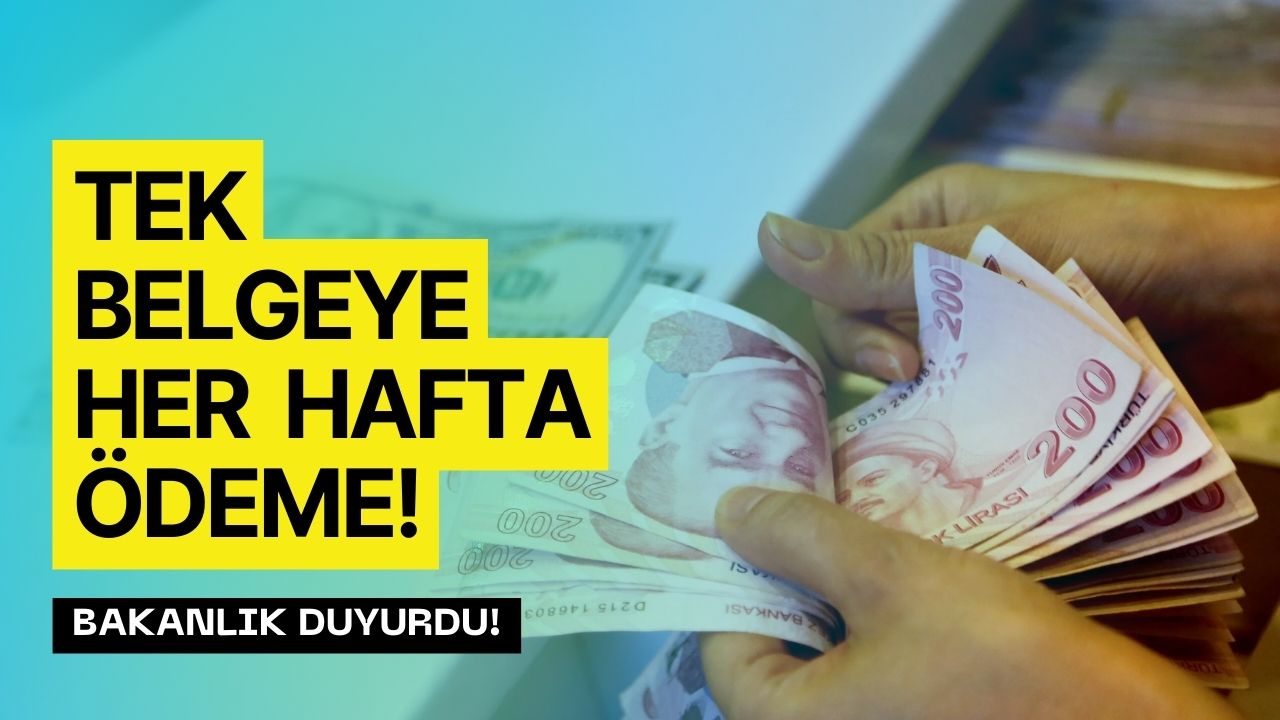 tek belgeye her hafta Ödeme bu kaydı yaptırana bakanlıktan kesilmeyen destek