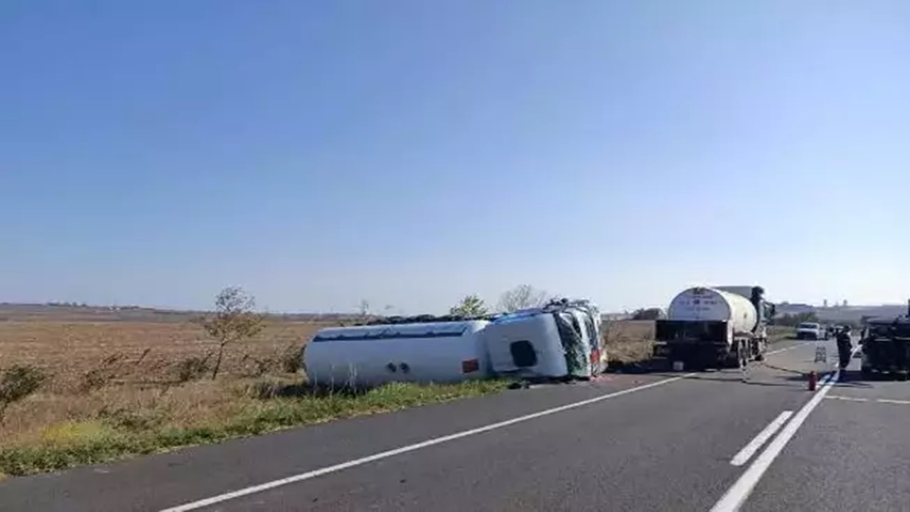 tekirdağda devrilen tankerin sürücüsü hayatını kaybetti