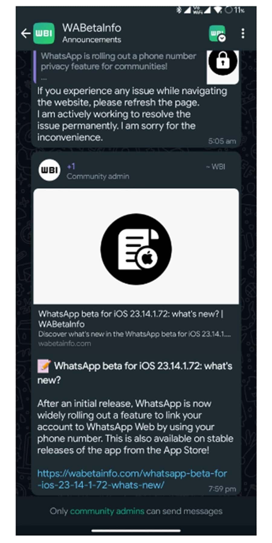 whatsapptan yeni Özellik tam genişlikte mesajlar ile ekrana daha fazla İçerik sığdırma