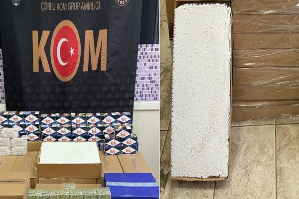 Tekirdağ’da Bir Otomobilde 405 Bin Makaron Ele Geçirildi