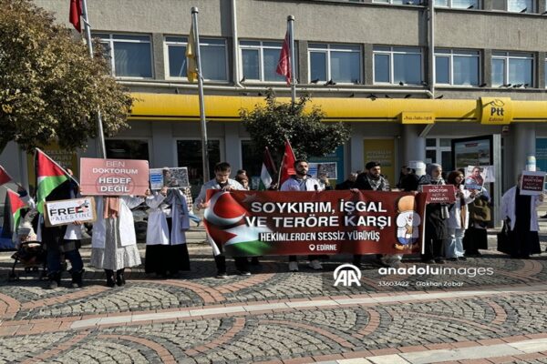 Edirne’de İsrail’in Gazze’ye Yönelik Saldırıları Protesto Edildi