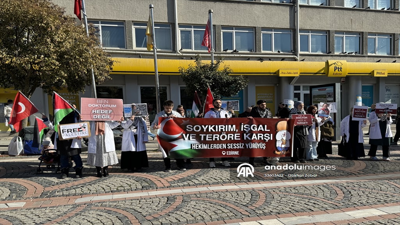 Edirne’de İsrail’in Gazze’ye Yönelik Saldırıları Protesto Edildi