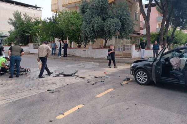 Otomobille Çarpışan Motosiklet Sürücüsü Ağır Yaralandı